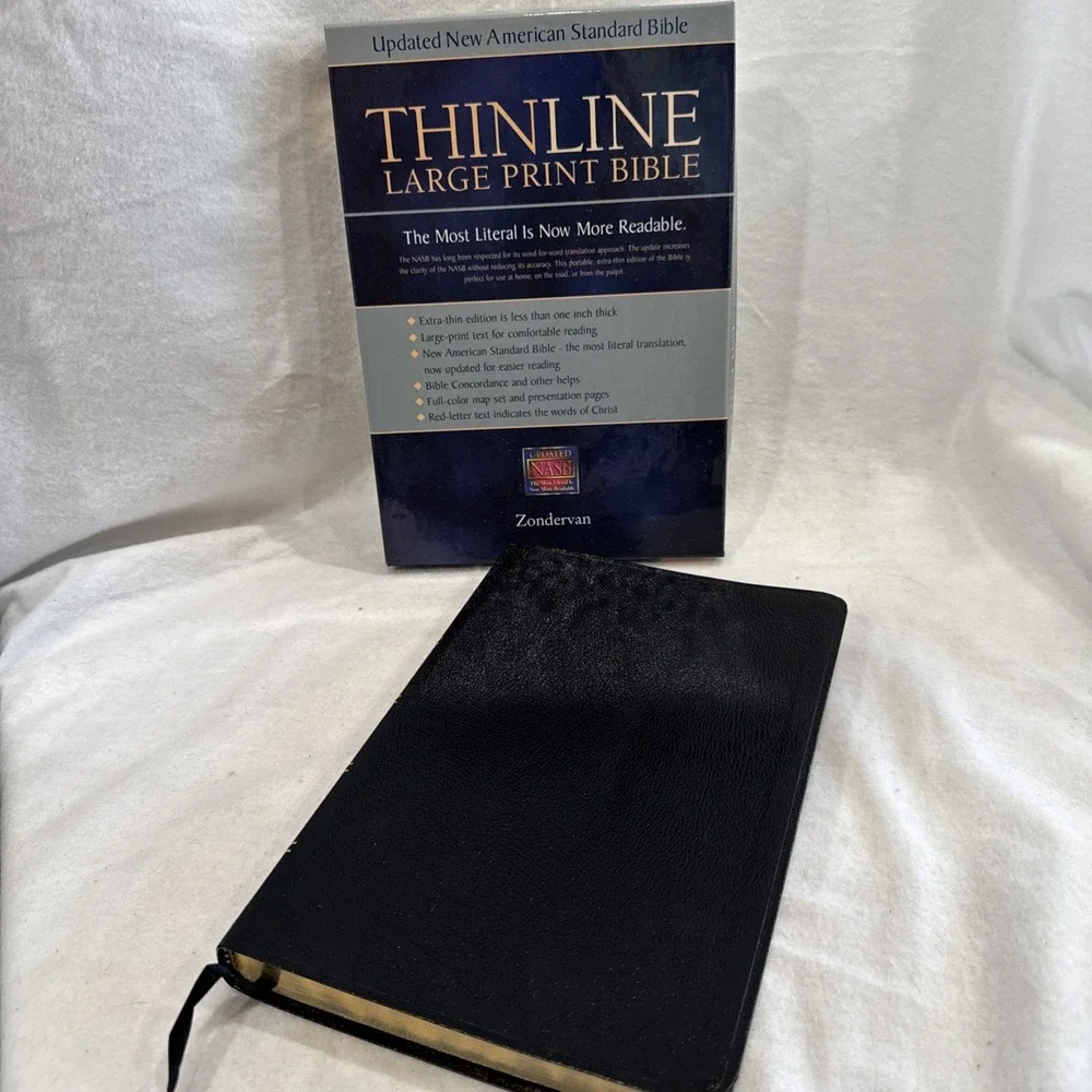 Thin Line 1986 American Standard Bible Large Print Black Bonded Leather MINT